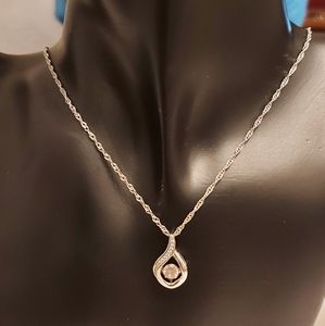 Lovely sterling silver and cz necklace